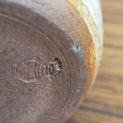 Light stoneware potter's bottle with vintage spout