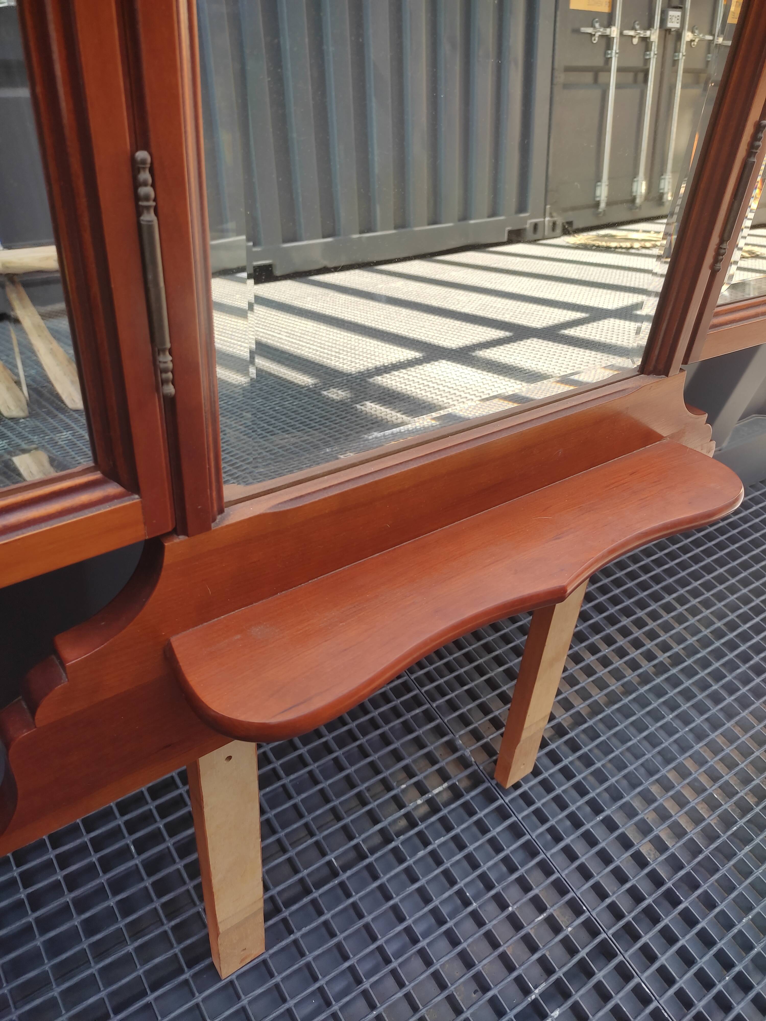 Wooden triptych mirror