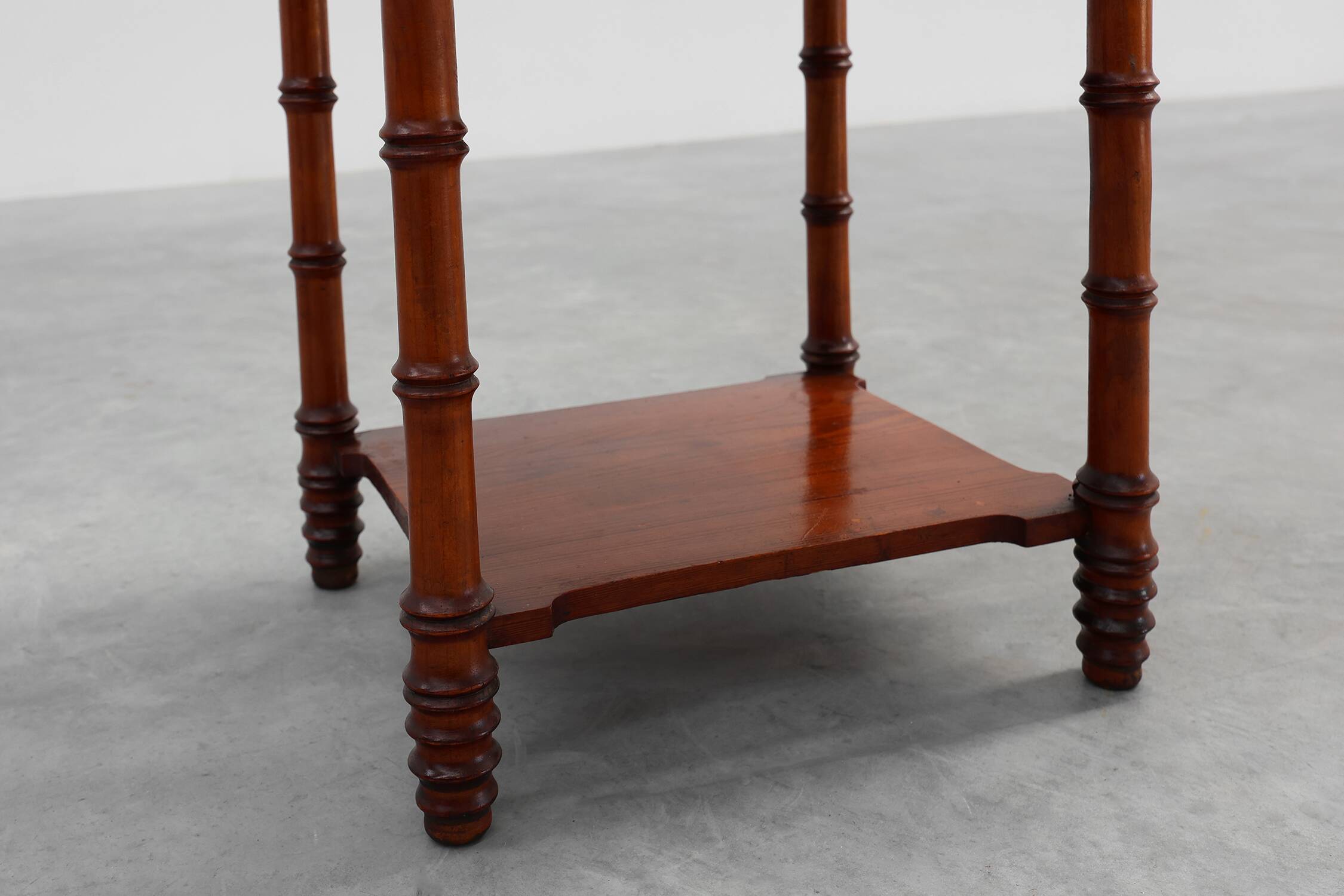 Late 19th century Faux bamboo and marble bedside table, France