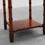 Late 19th century Faux bamboo and marble bedside table, France