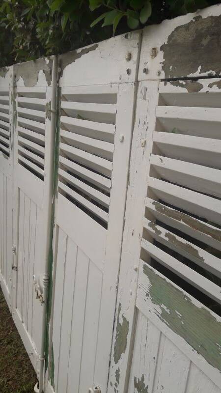 Shutters 4 leaves H148xL245cm antique oak pair 1