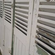 Volets 4 vantaux H148xL245cm persiennes chêne anciens paire 1