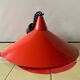Vintage rise and fall pendant light in red lacquered metal