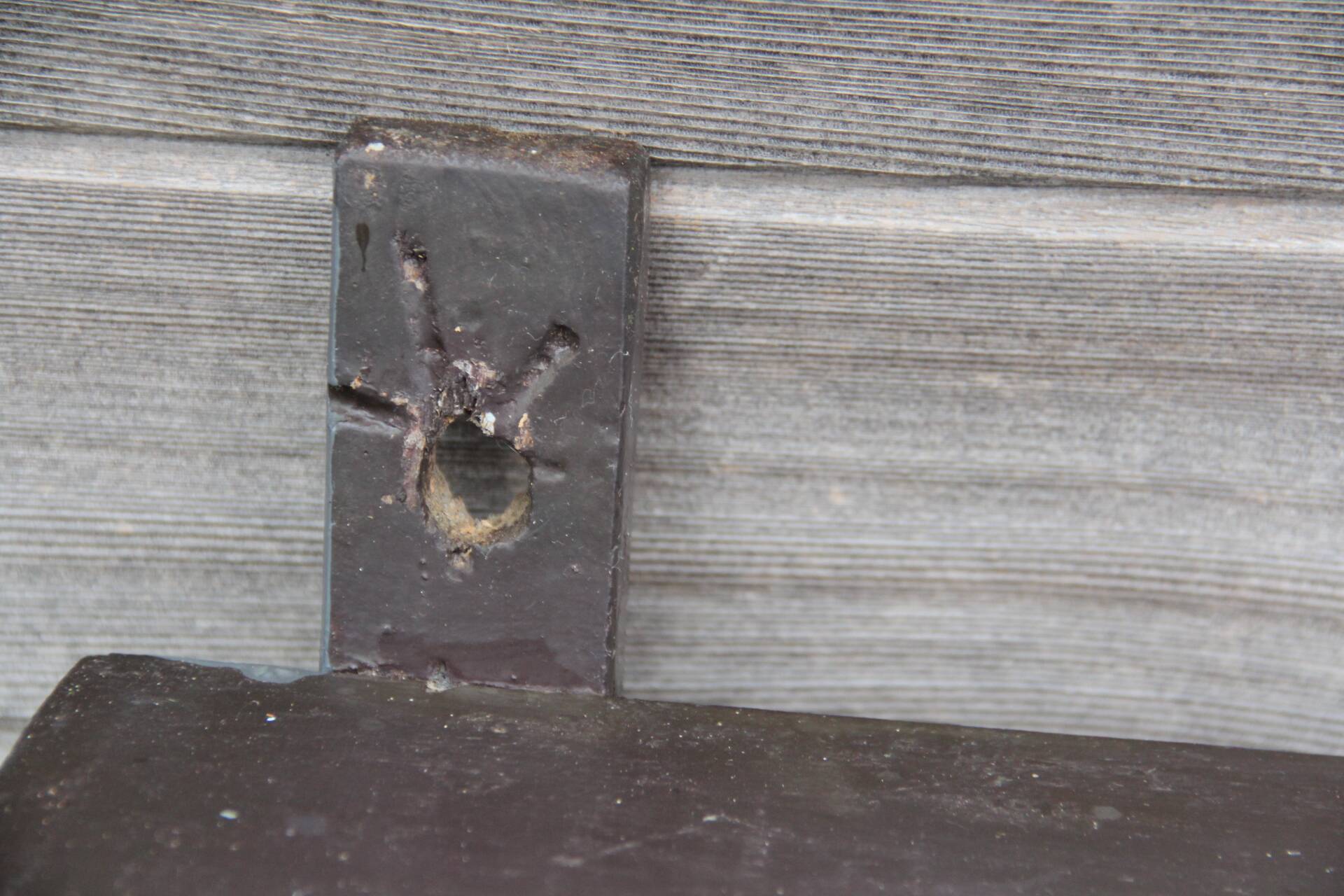Old workshop wall shelf