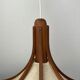 Teak and linen umbrella pendant by Domus, 1970s