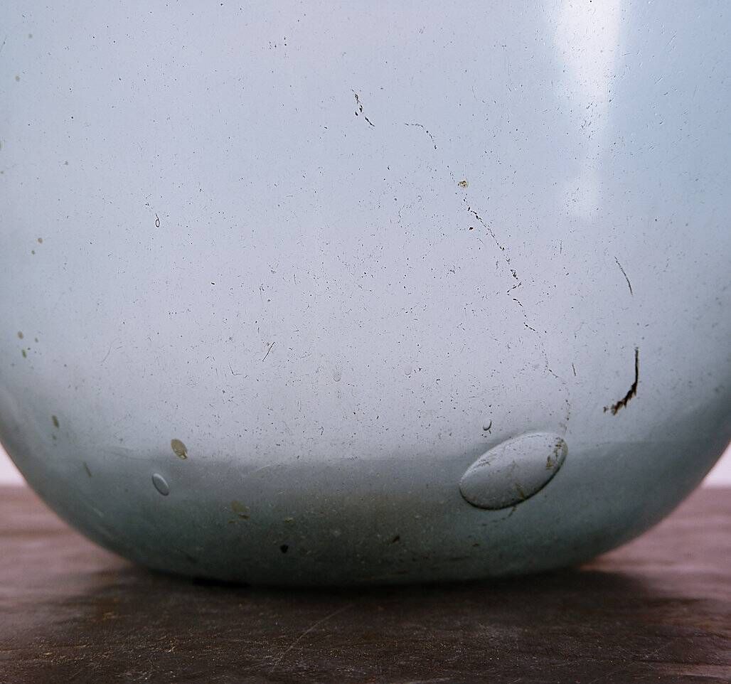 Vintage Turquoise Glass Bottle "Lady Jeanne" - France