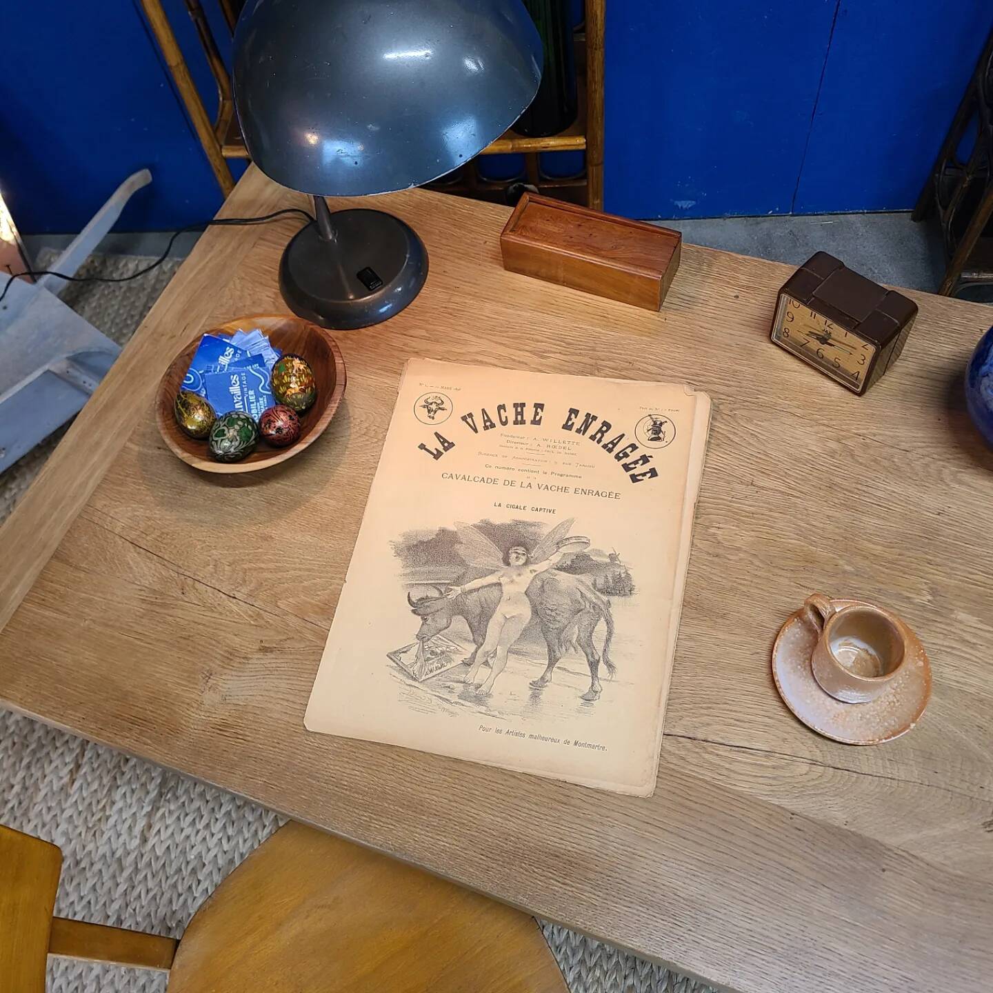 Vintage farmhouse table for kitchen or office