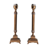 2 pieds de lampe laiton années 1970