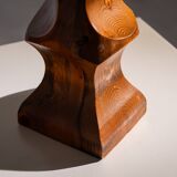 Minimalist abstract handcarved wooden sculpture