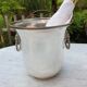 Champagne bucket decoration lion's head in silver metal