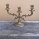 Three-light chandelier in brass metal
