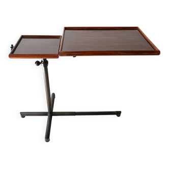 table à system François Caruelle en bois et metal 1950 1970