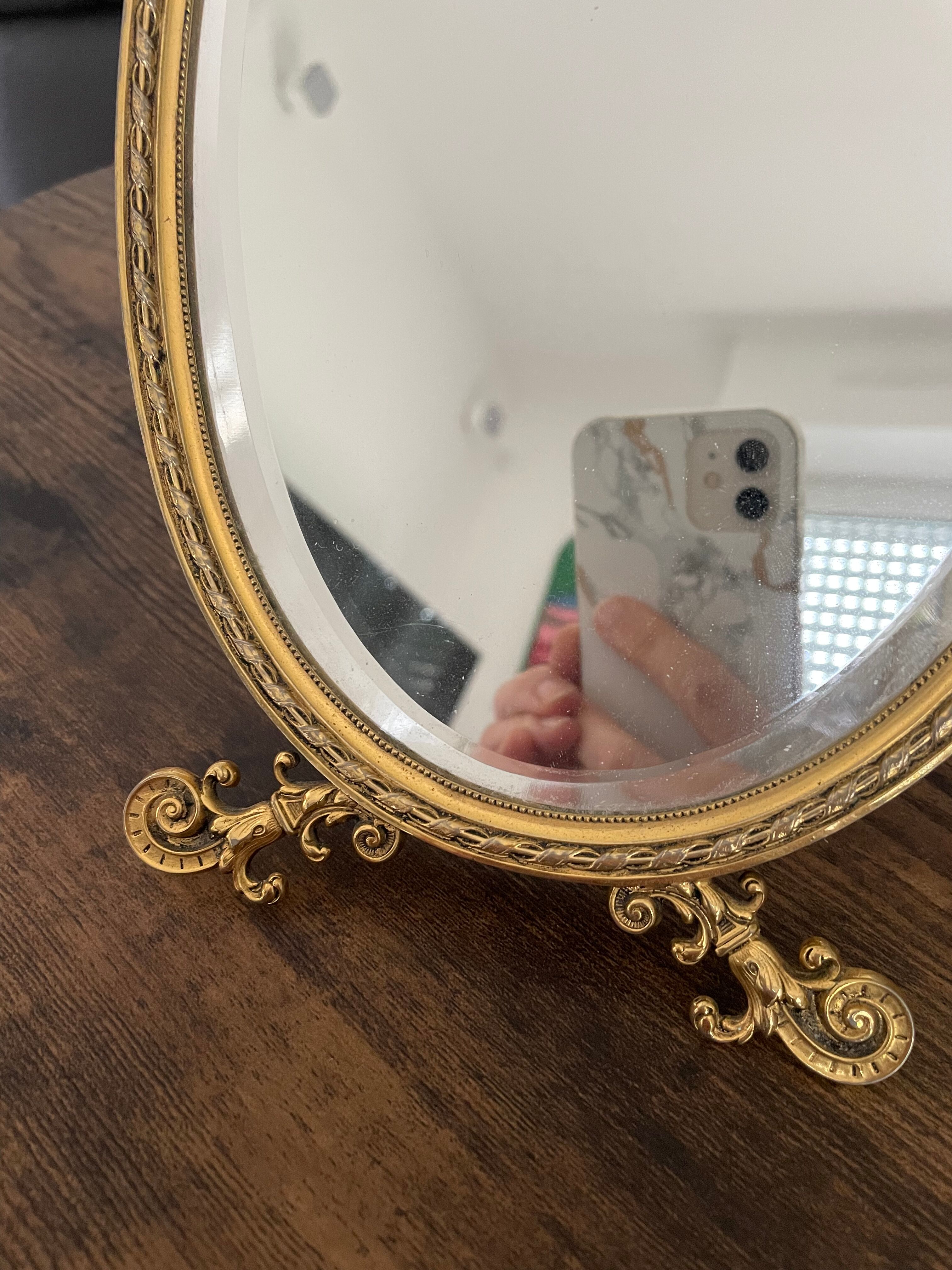 Miroir à poser doré 17x29cm