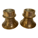 Pair of bronze candlesticks with tulip base