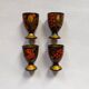 Vintage egg cups hand painted decor Russian vintage country decoration