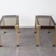 Pair of Hollywood Regency style brass side tables, 70s.
