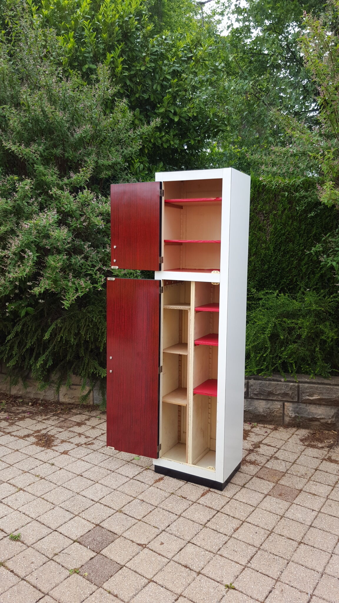 Vintage storage cabinet formica yellow