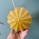 Vintage art deco globe pendant light in ochre opaline