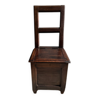 Antique oak storage chair