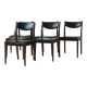 Series of 6 chairs in skai and teak
