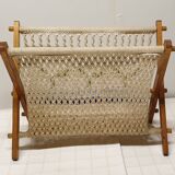 Macramé magazine holder, 70s