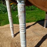 Antique patinated round table – wooden top