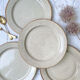 Round dish in tulowice speckled sandstone