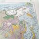 Vintage map Asia China USSR India Japan 43x43cm from 1950
