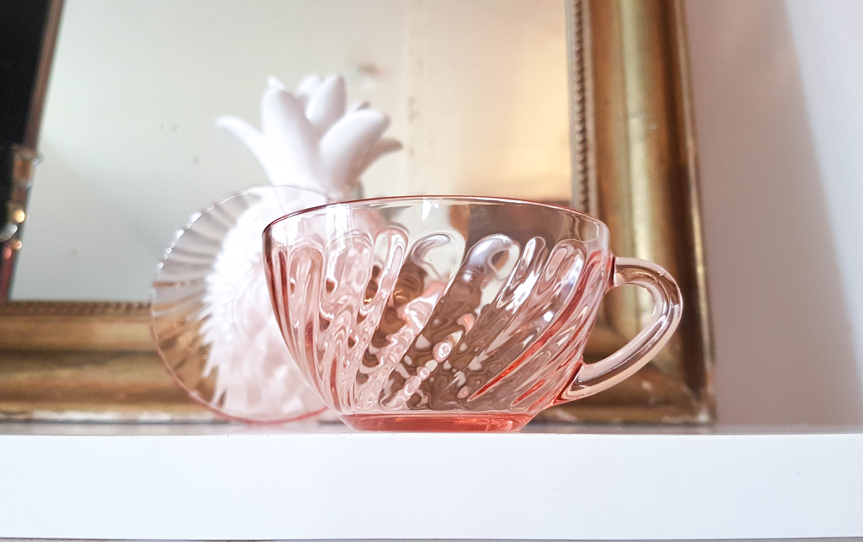 Lot of 6 Pink Tea Cups - Rosaline Subcups ARCOROC LUMINARC Tea Service