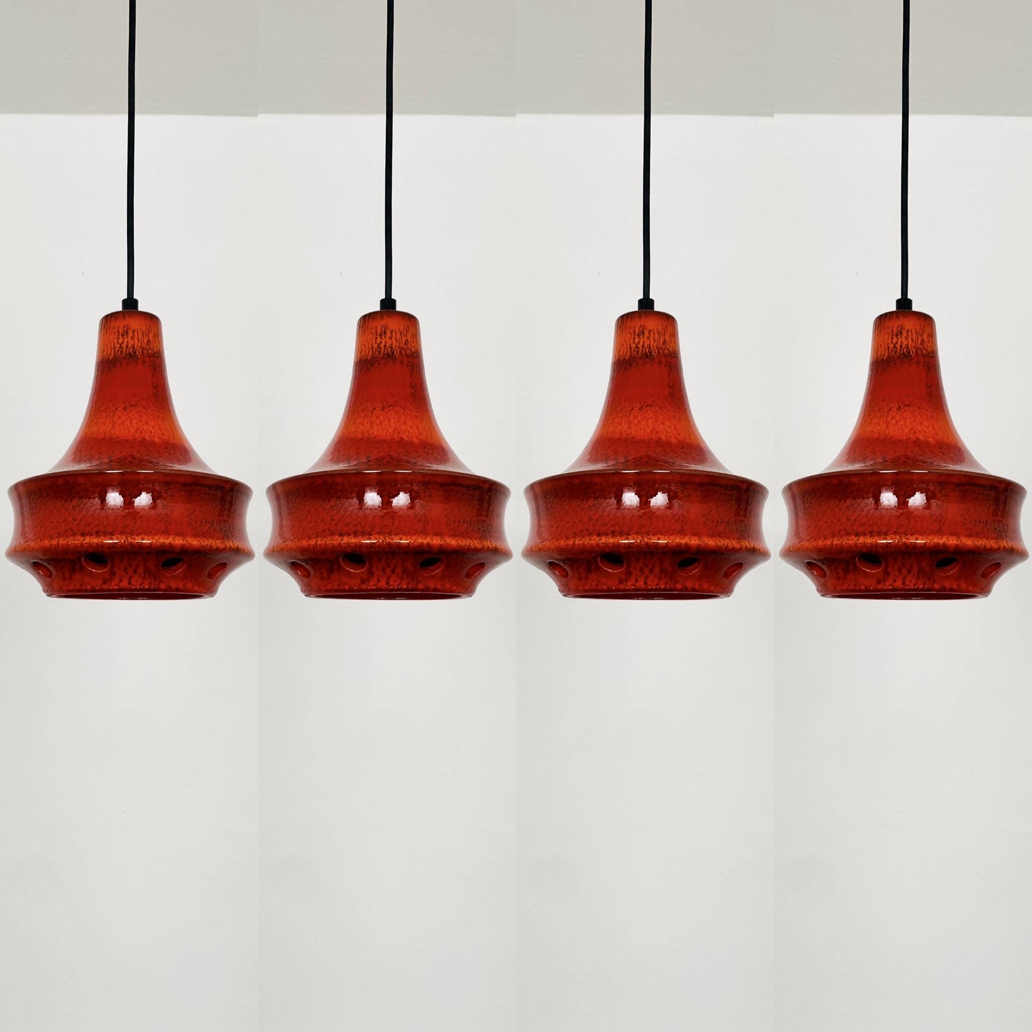 Set of 4 Ceramic Pendant Lamps