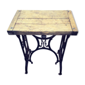 Established solid wood and cast iron console