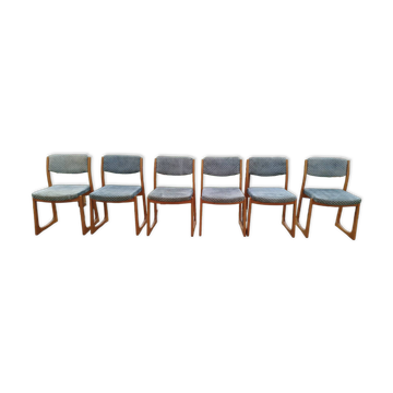 Set of 6 Bauhaus sled chairs, 1970s.