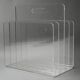 Porte-revues acrylique transparent MCM, années 1970, rangement vinyles