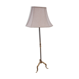 Floor lamp gilded bronze base lampshade fabrics