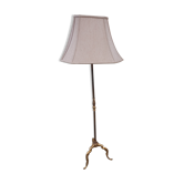 Floor lamp gilded bronze base lampshade fabrics