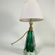 Midcentury Pietro Toso table lamp, green and bubble Sommerso Murano, Italy