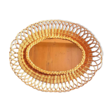 Woven wicker mirror, 1960.