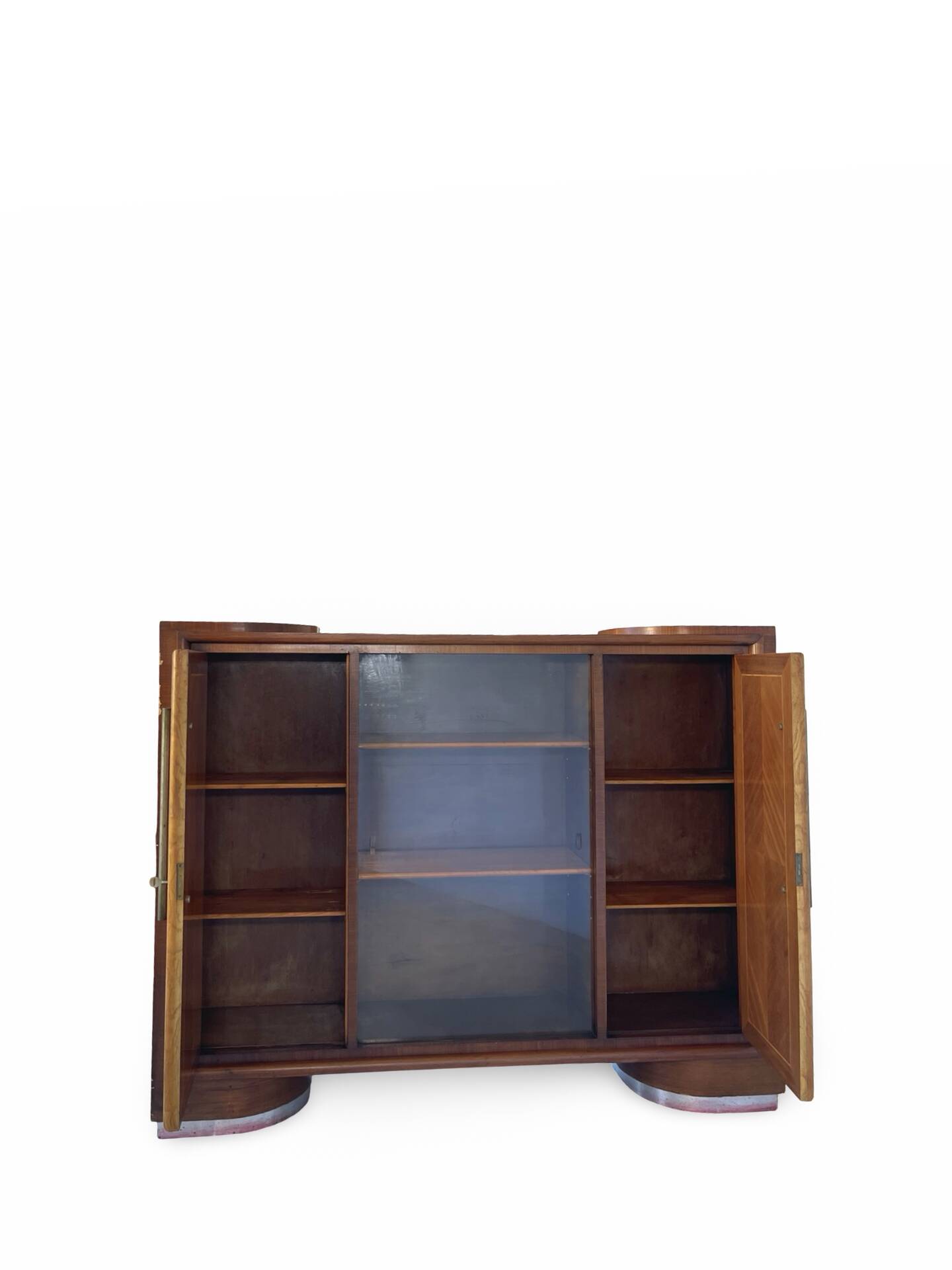 Striking Art Deco birch wood sideboard