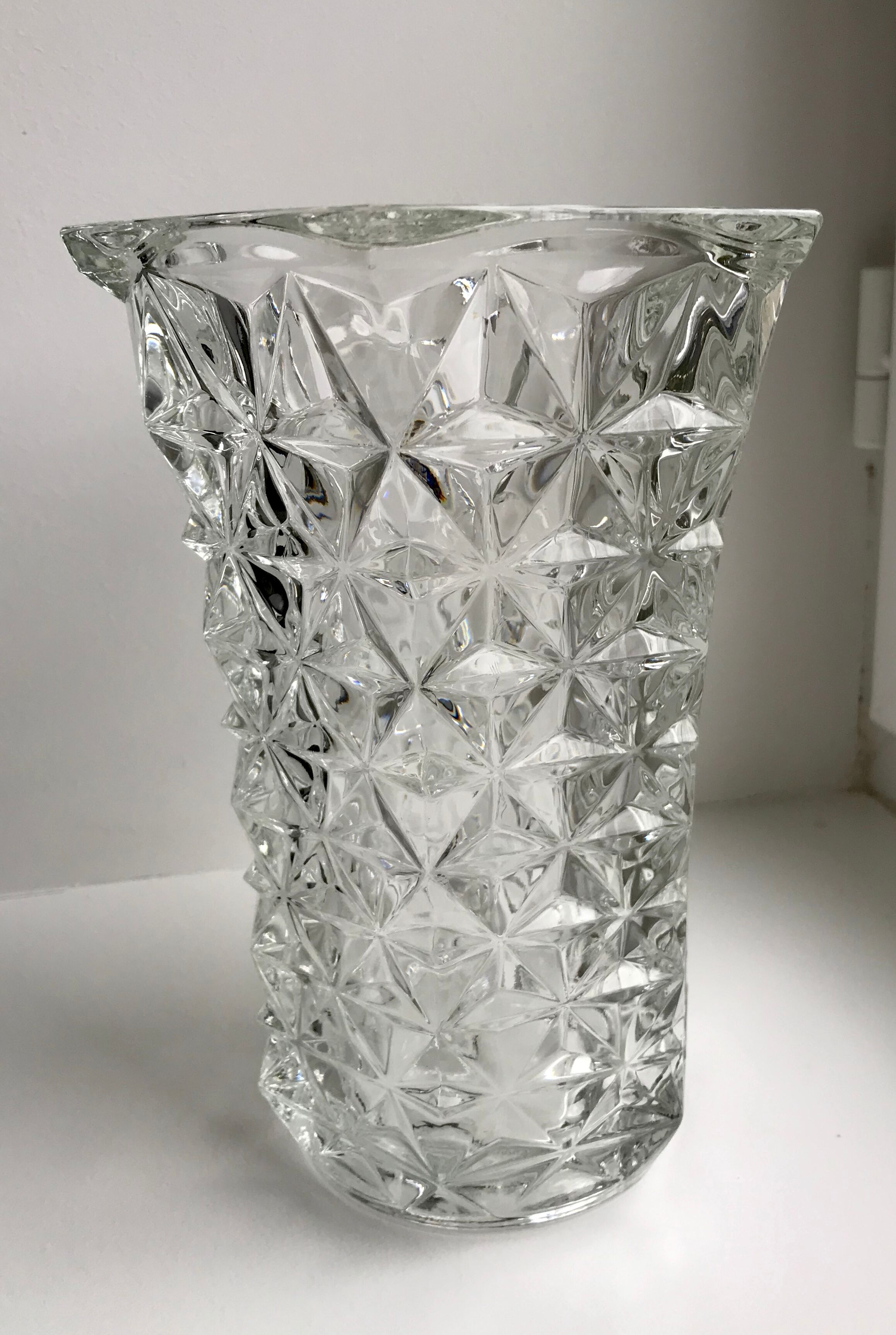 Faceted glass vase 60s