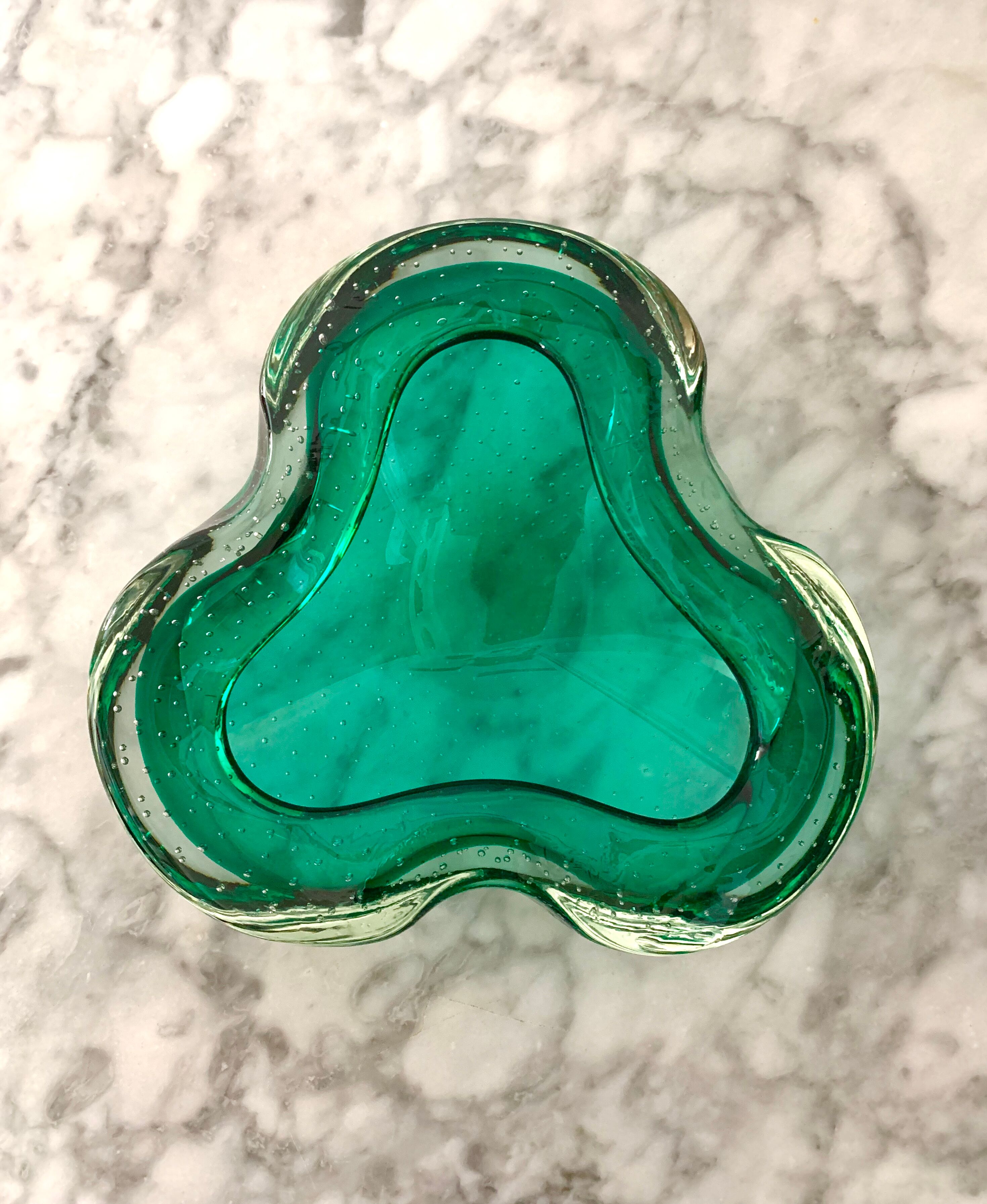 Murano bulicante green bowl