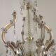 Mid-Century Brass Glass & Crystal Maria Theresa Style 8 Arm Chandelier 5446