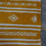Kilim yellow and white handmade carpet , 60x105cm