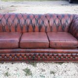 Sofa Chesterfield leather brown