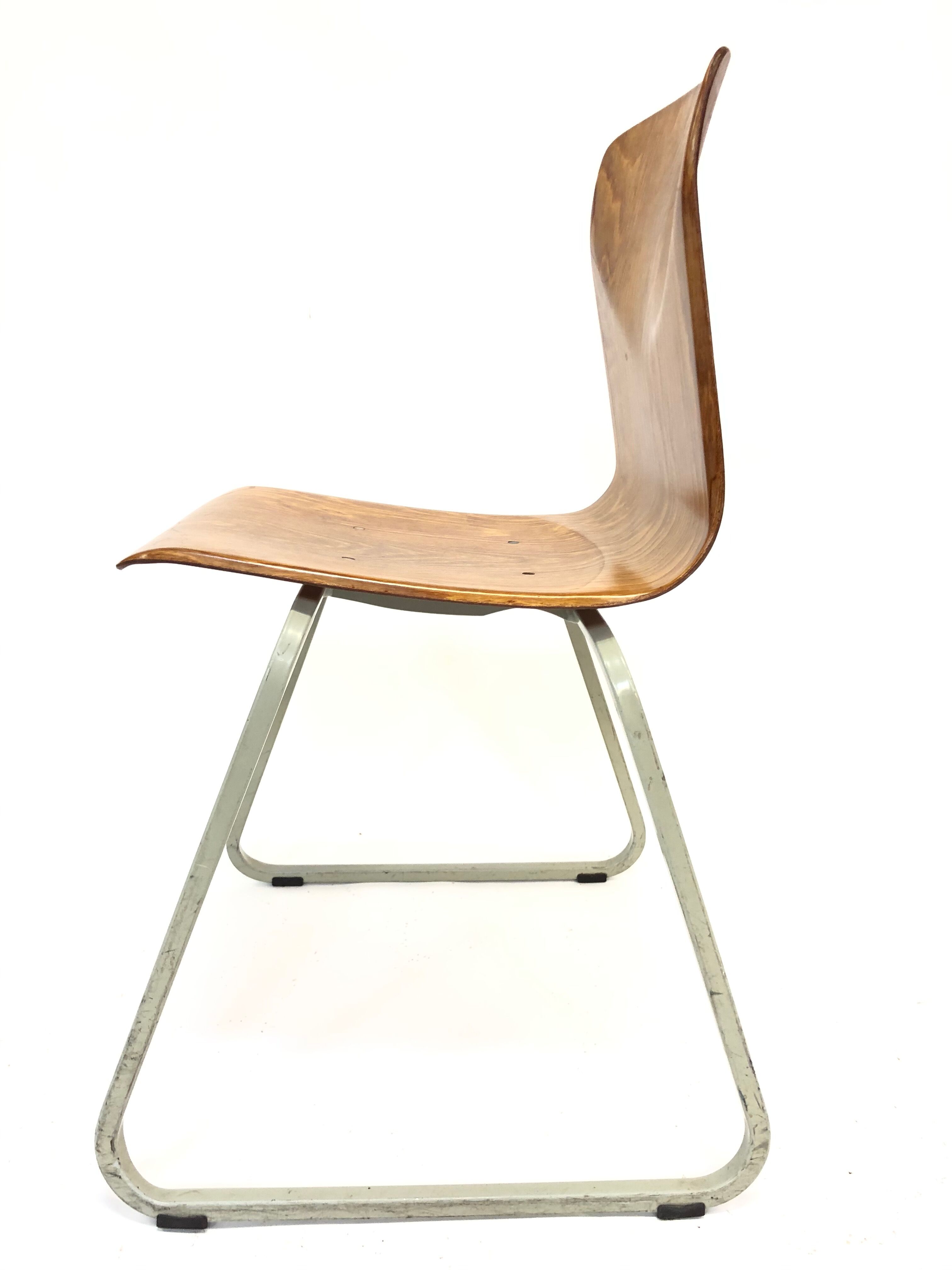 Vintage industrial chair Galvanitas 'thur-op-seat' S23