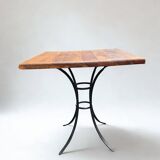 Vintage bistro table wood & wrought iron