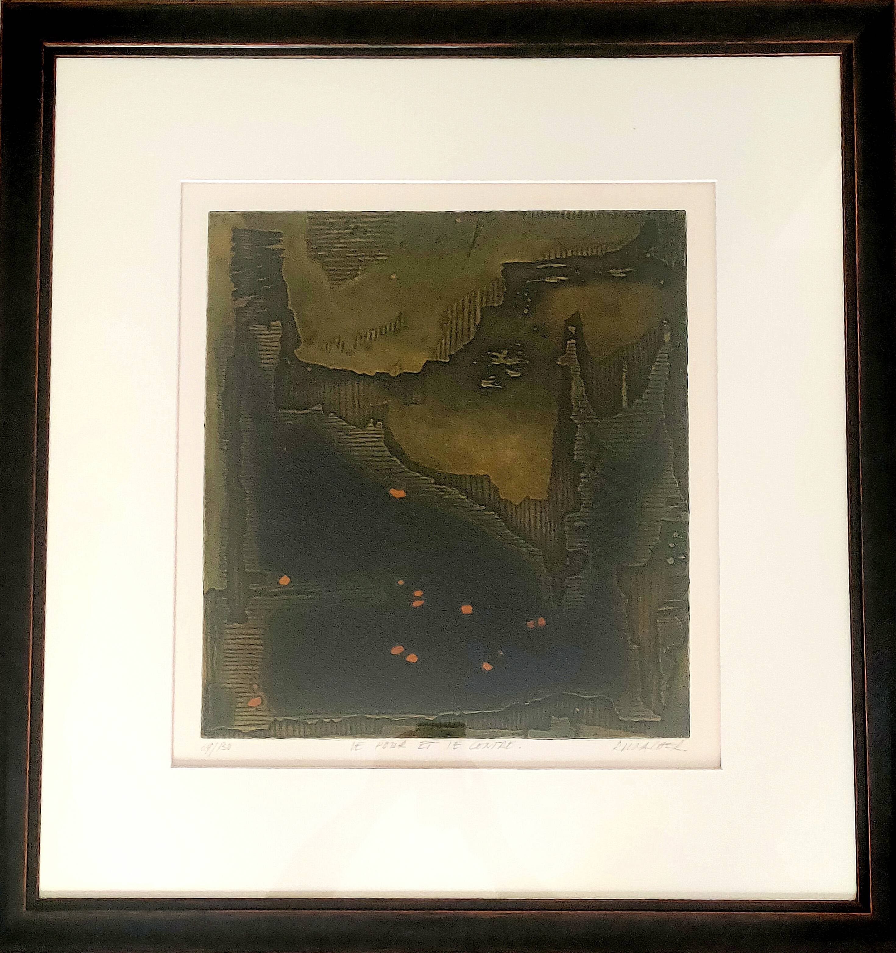 Tableau Suzanne RUNACHER – Gravure 69/130, ''Le Pour et le Contre'' - 1966