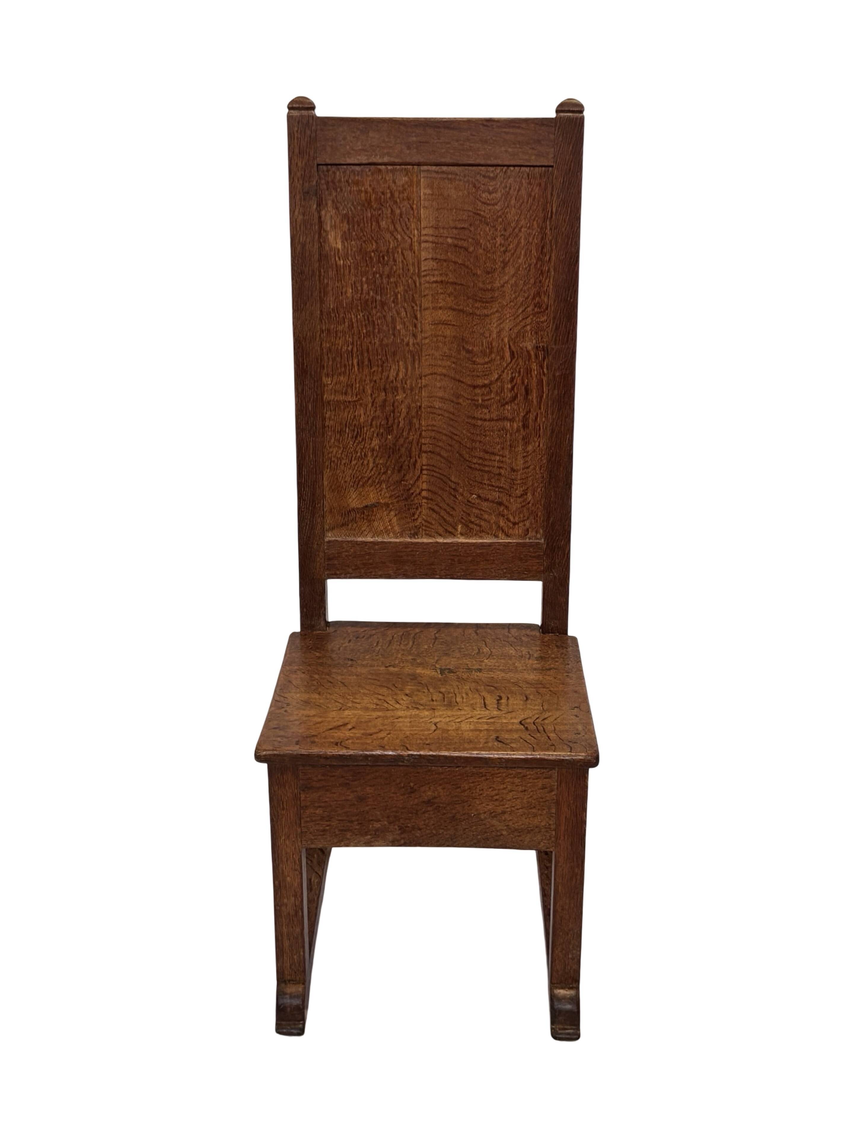 Art Deco High Back chair in oak minimalist design
