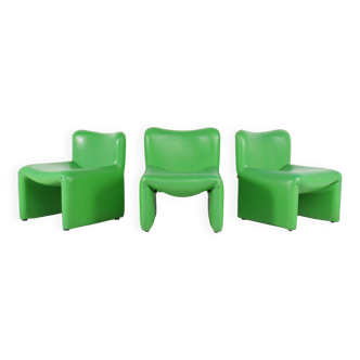 3 vintage ARFA France armchairs, 70s/80s