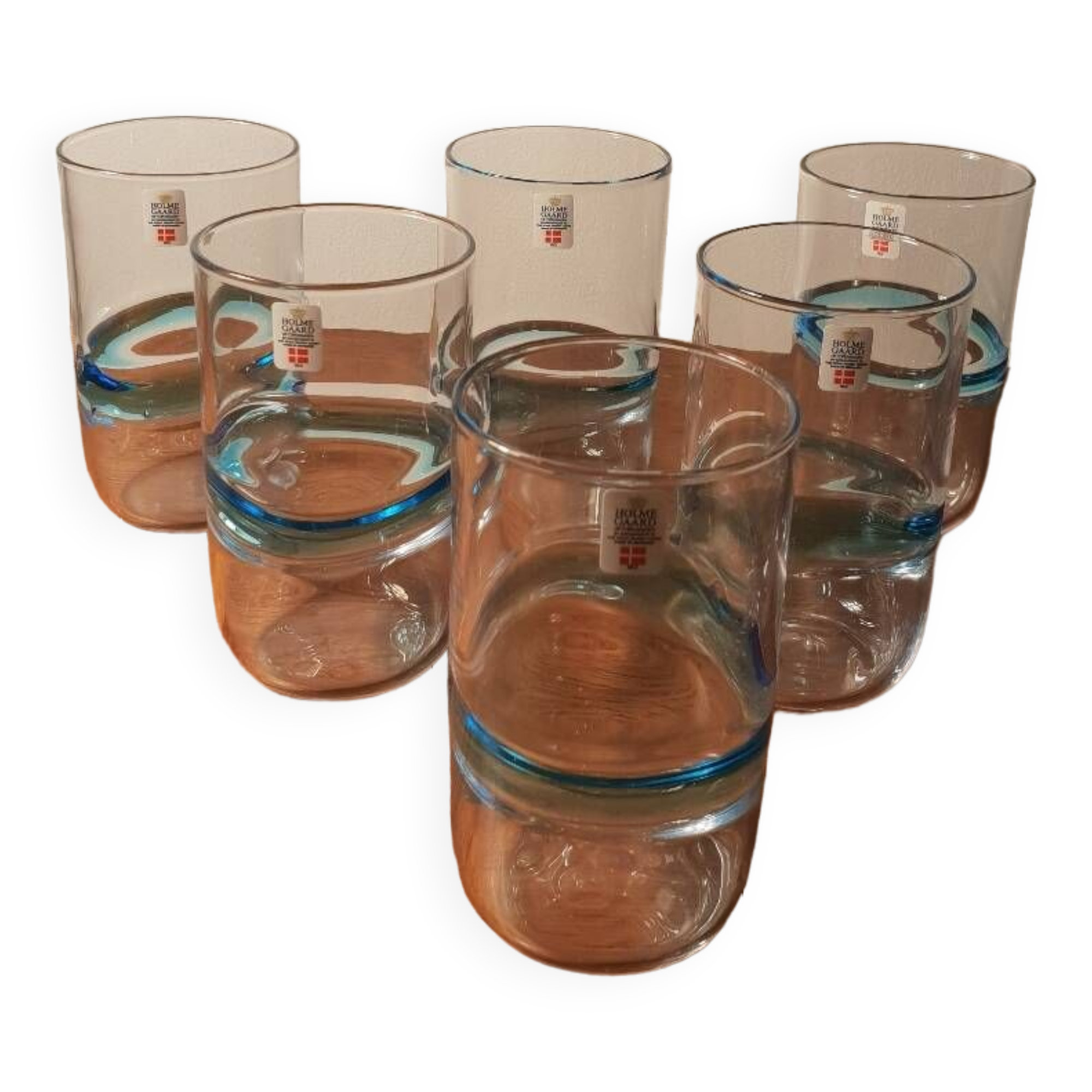 Series of 6 Scandinavian glasses 1970