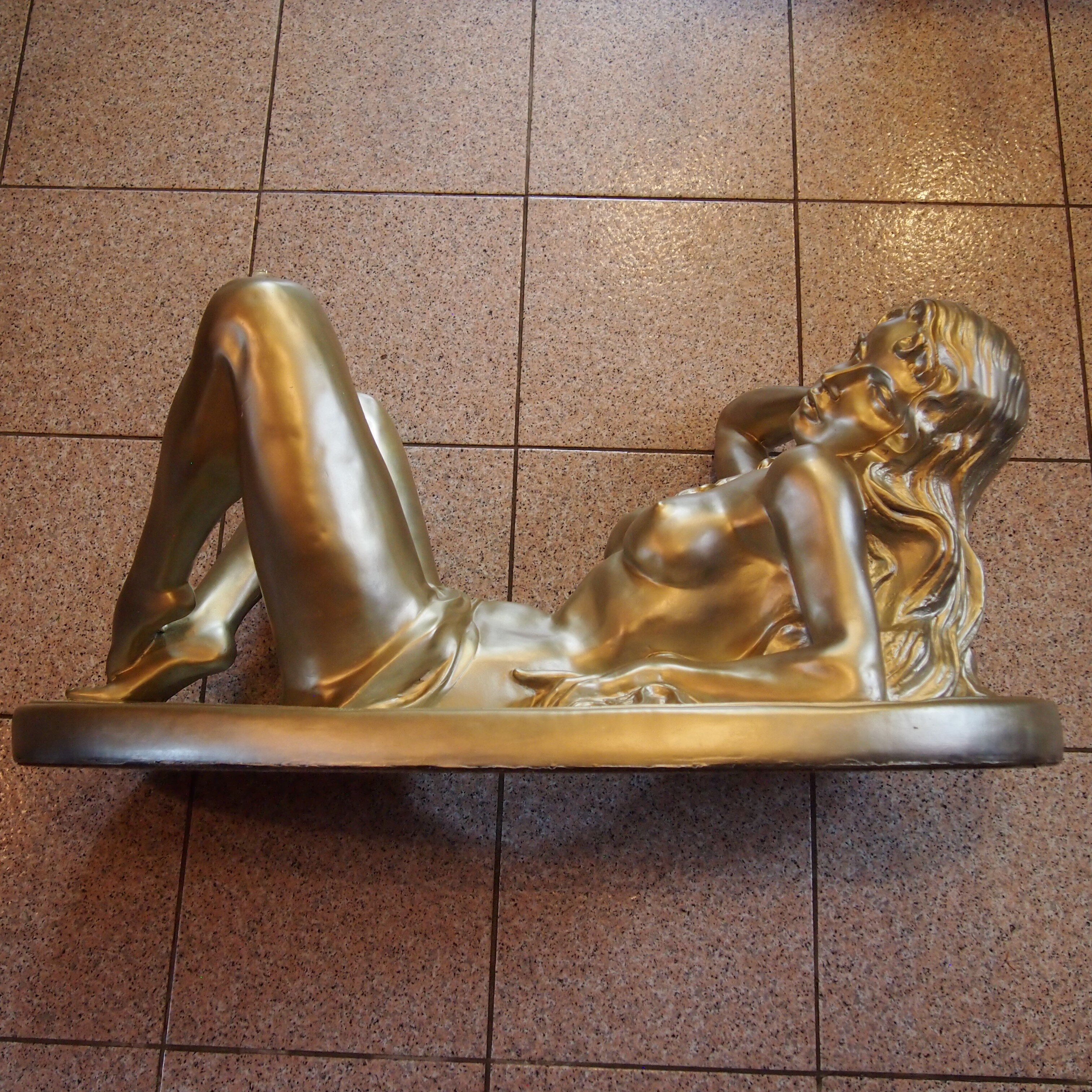 coffee table with glass plate - Resin/Polyester